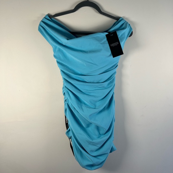 Heiress Beverly Hills Blue Corset Drape Dress size S NWT - Picture 4 of 6